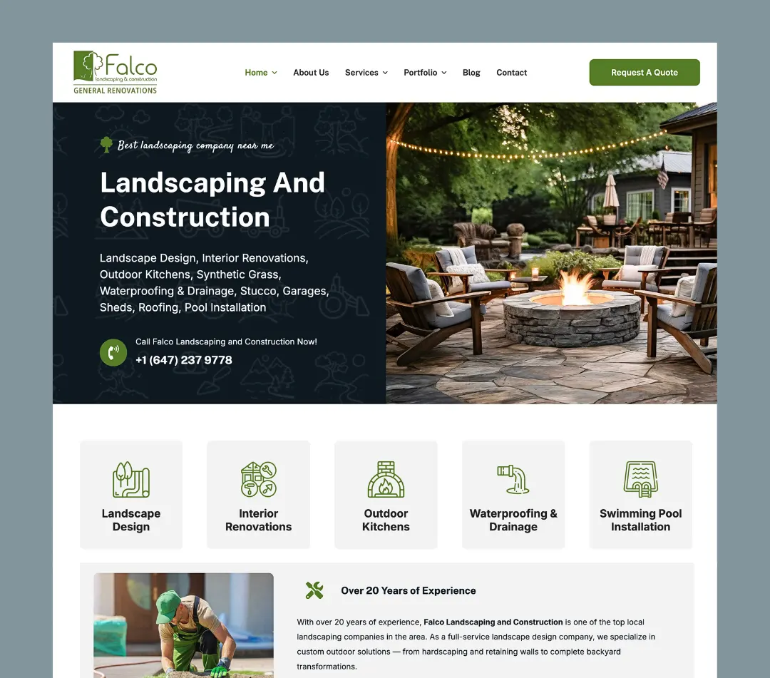SRM portfolio webdesign construction