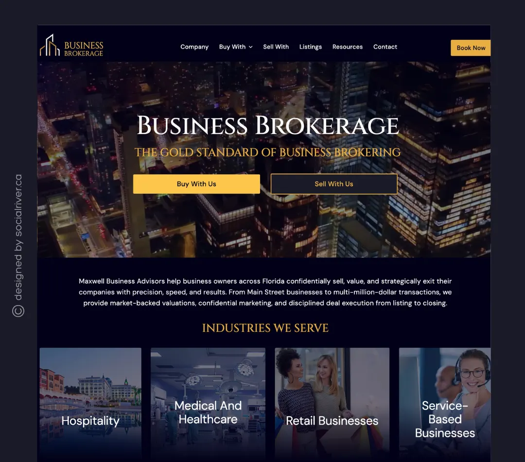 Social River portfolio web design finance industry