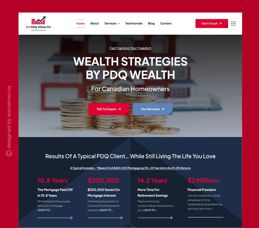 Social River portfolio web design wealth management
