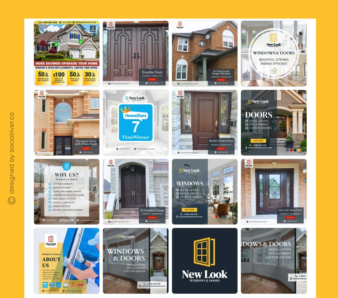 SRM portfolio social media New Look Windows Social River portfolio social media windows & doors