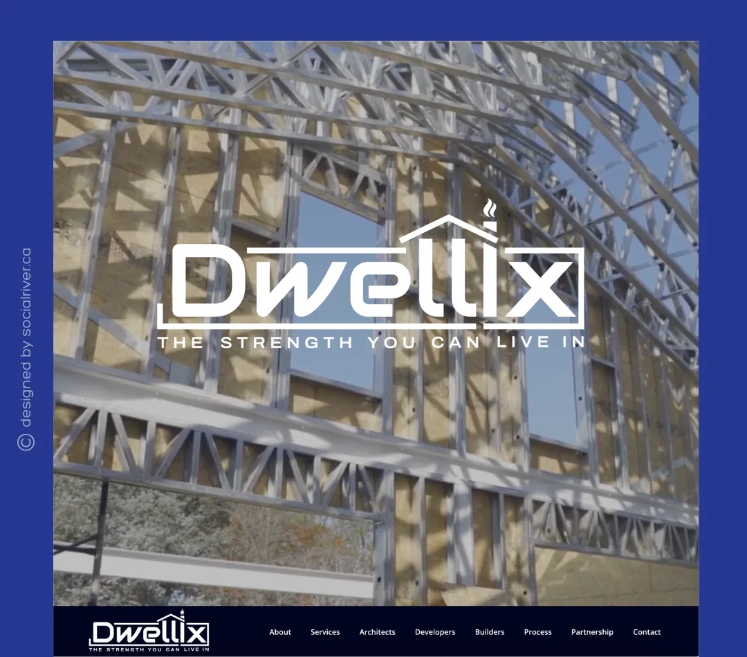 SRM portfolio webdesign Dwellix Social River portfolio web design construction frames