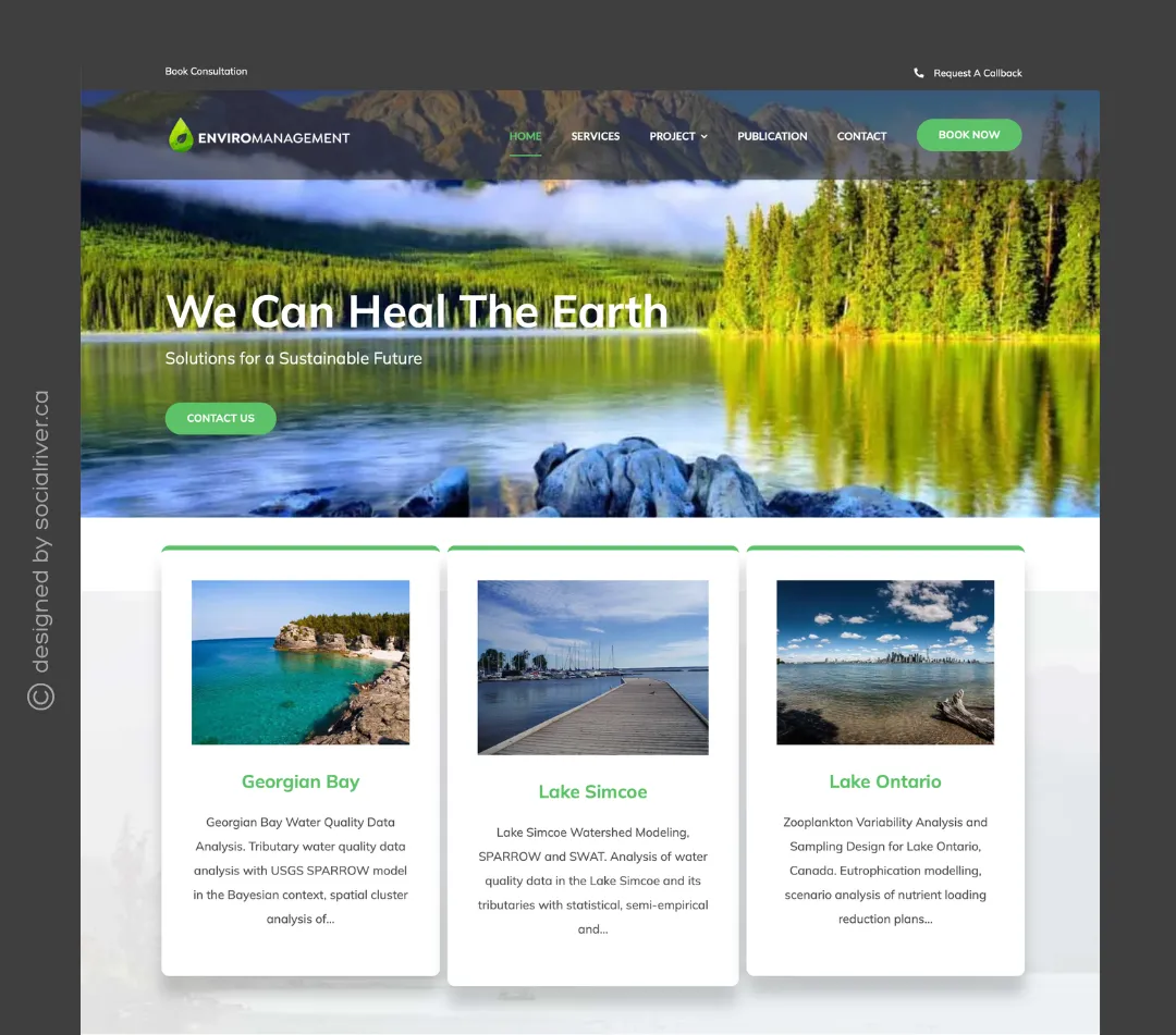 Social River portfolio web design EnviroManagement
