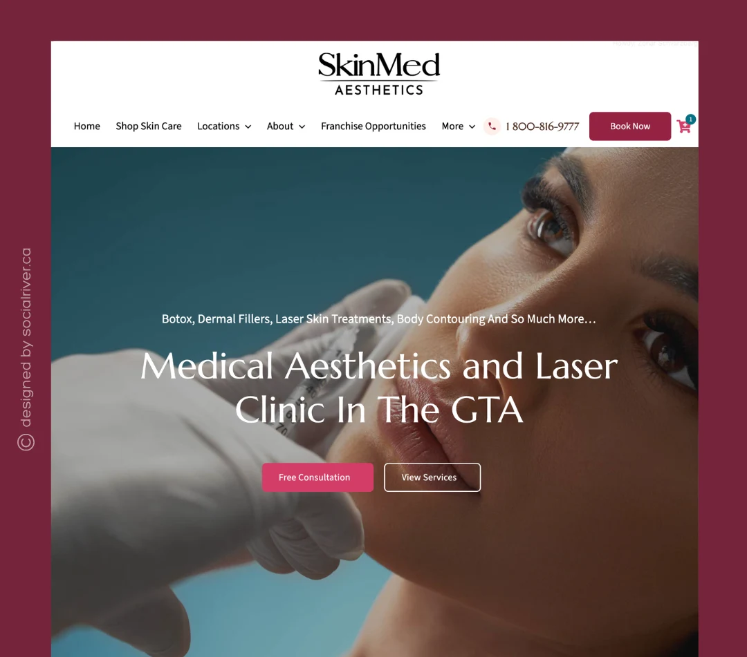 Social River portfolio web design beauty clinic