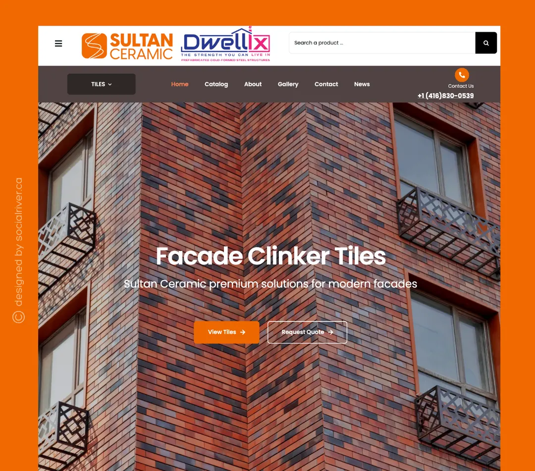 SRM portfolio webdesign Sultan Ceramic Social River portfolio web design Sultan Ceramic
